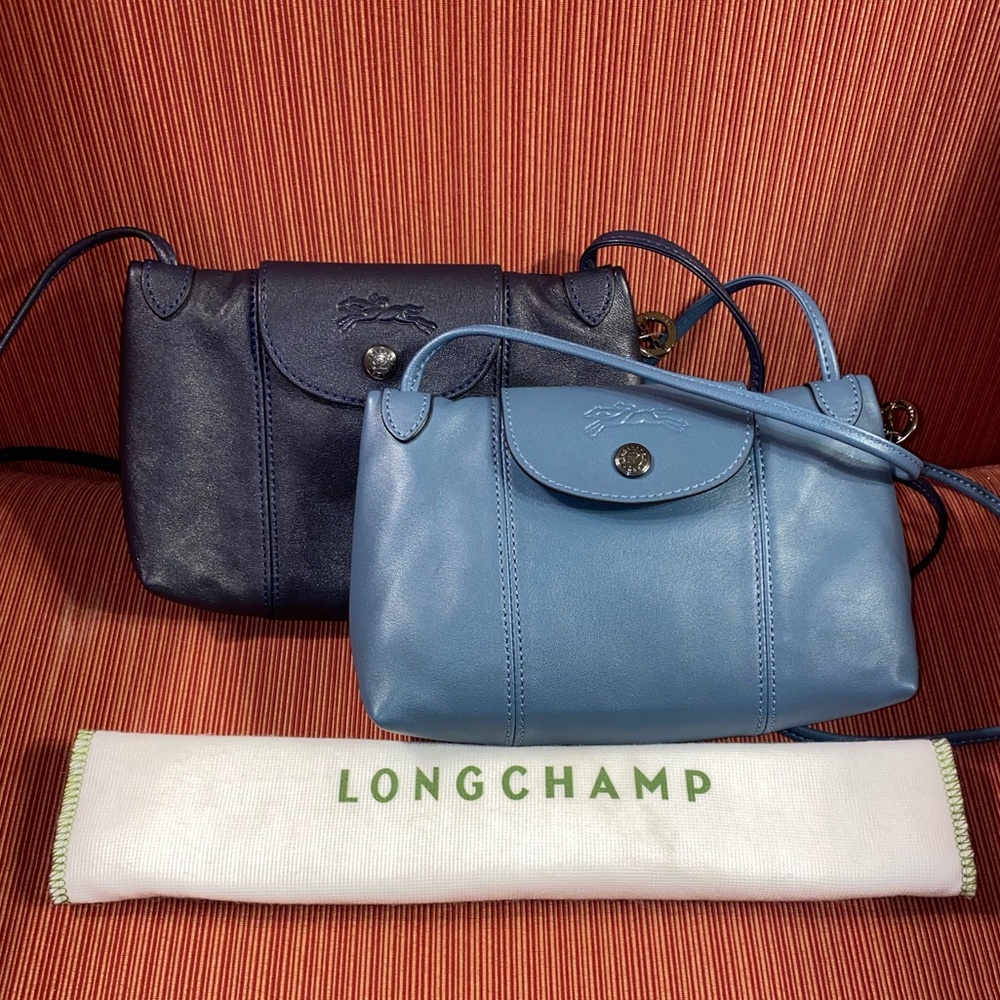 Longchamp - LE PLIAGE CUIR Crossbody bag - Pilot Blue Leather - Model Deposé